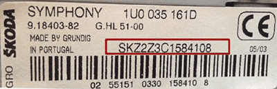 SKODA radio serial example 1